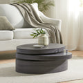 Carson Oval Mod Rotating Wood Coffee Table By Christopher Knight Home