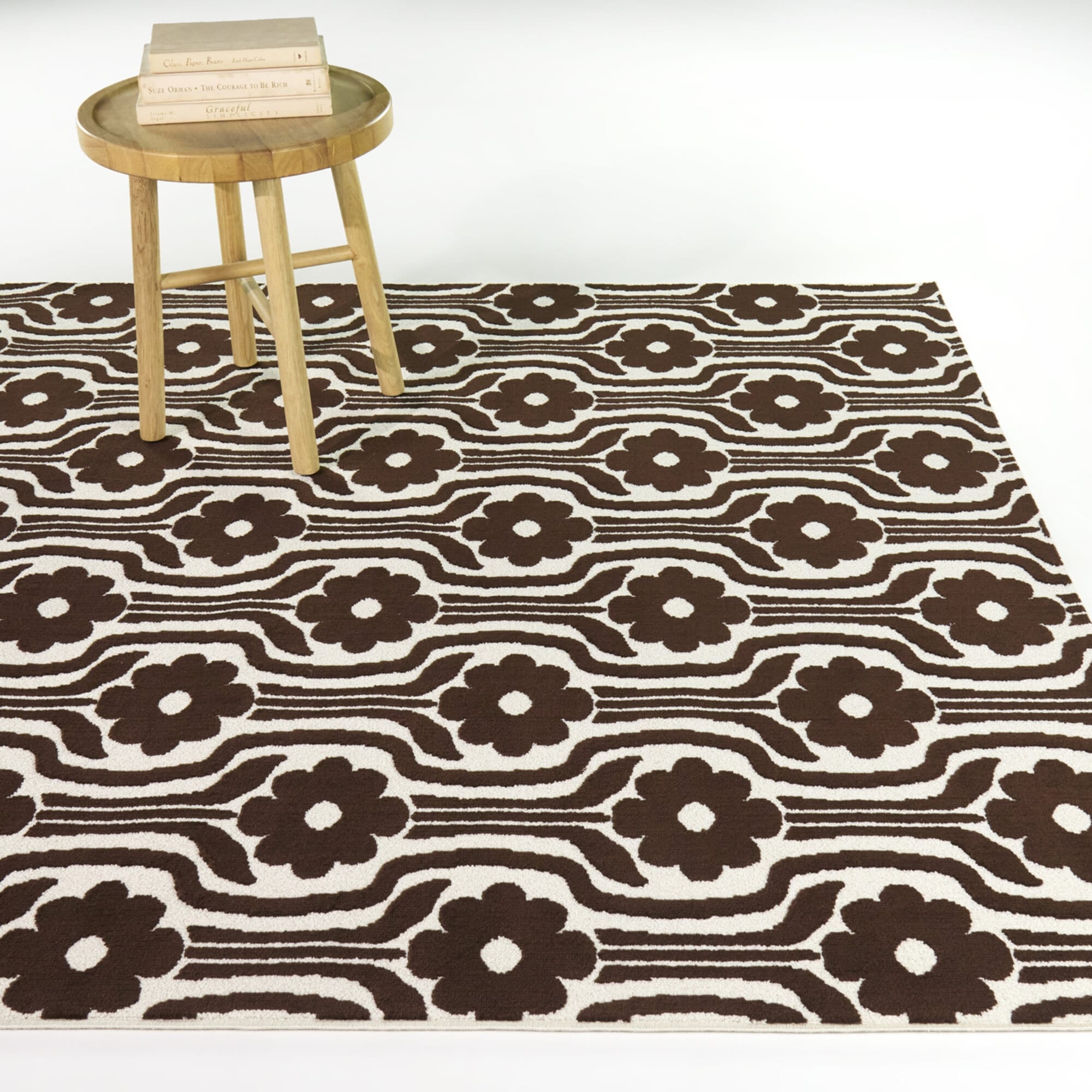 Cartellier Retro Floral Area Rug