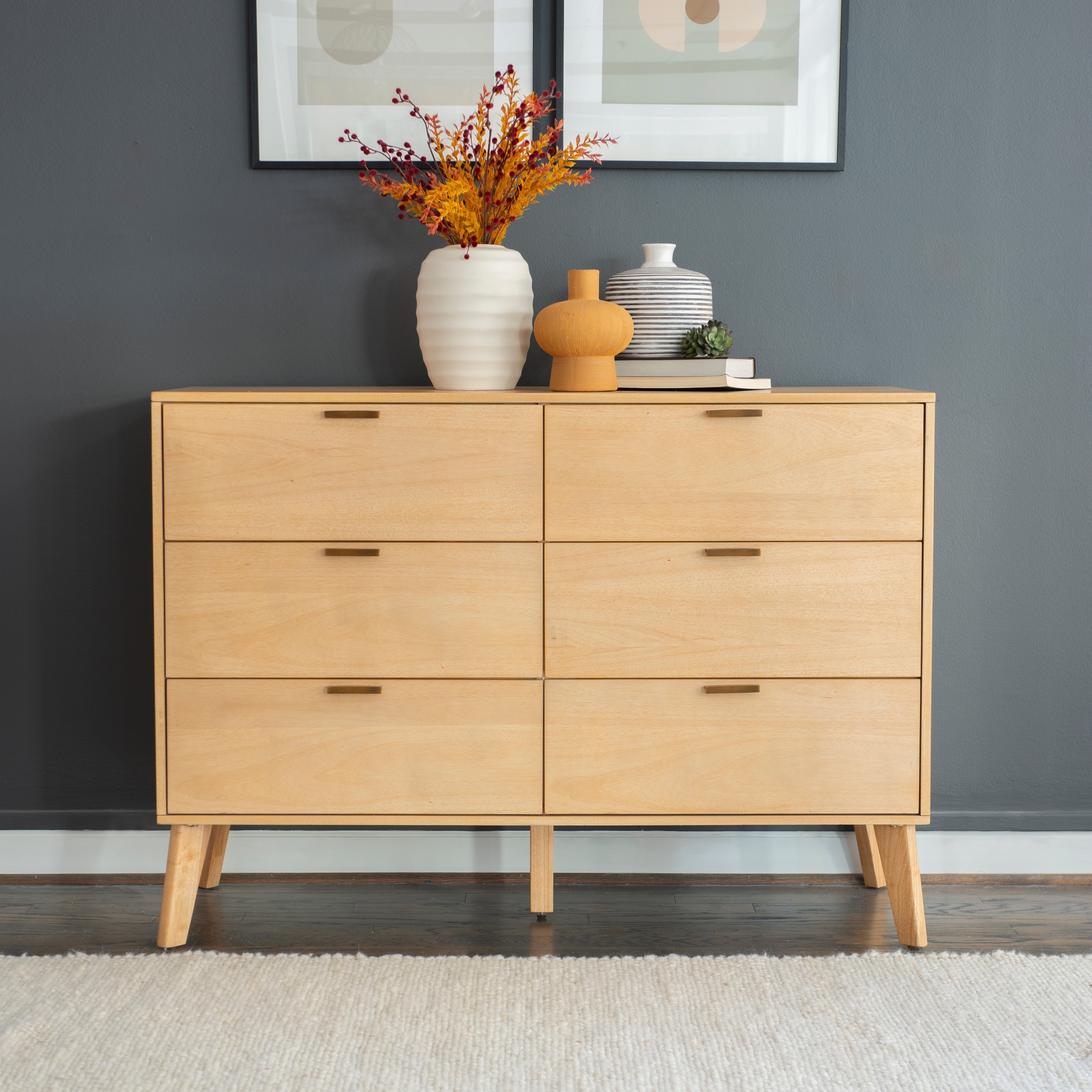 Carter Mid Century 6 Drawer Dresser