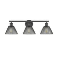 Carbon Loft Barton 3 Light Bath Vanity In Black With Mesh Shades