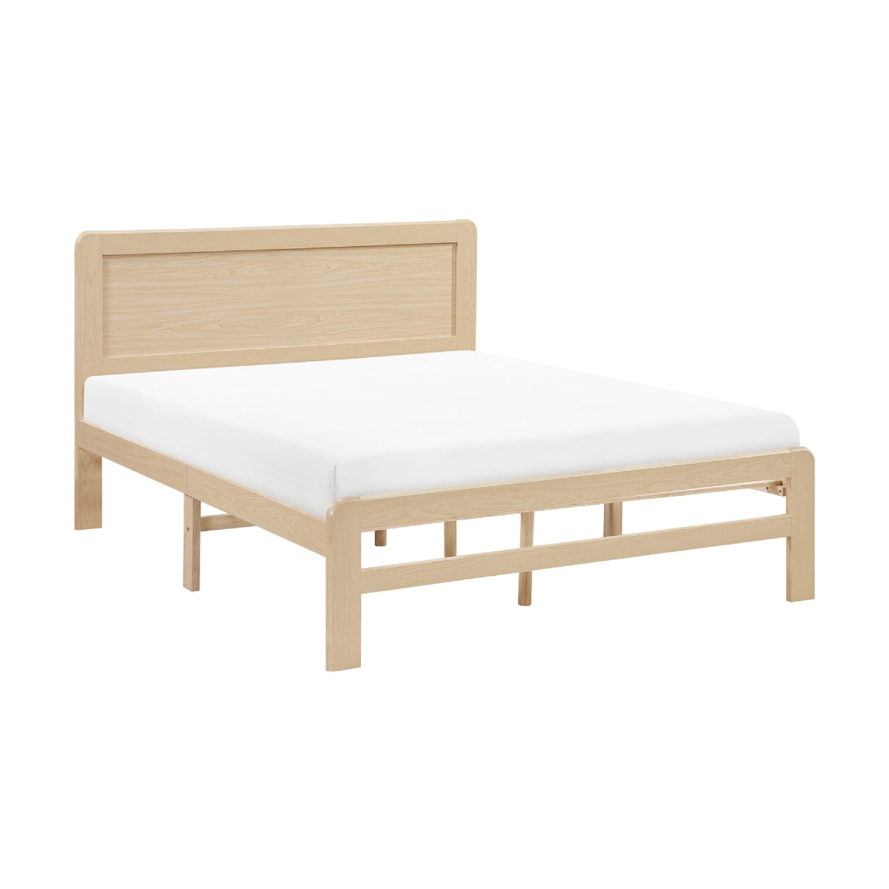 Cary Full Size Platform Bed Original Scandinavian Style Natural Brown
