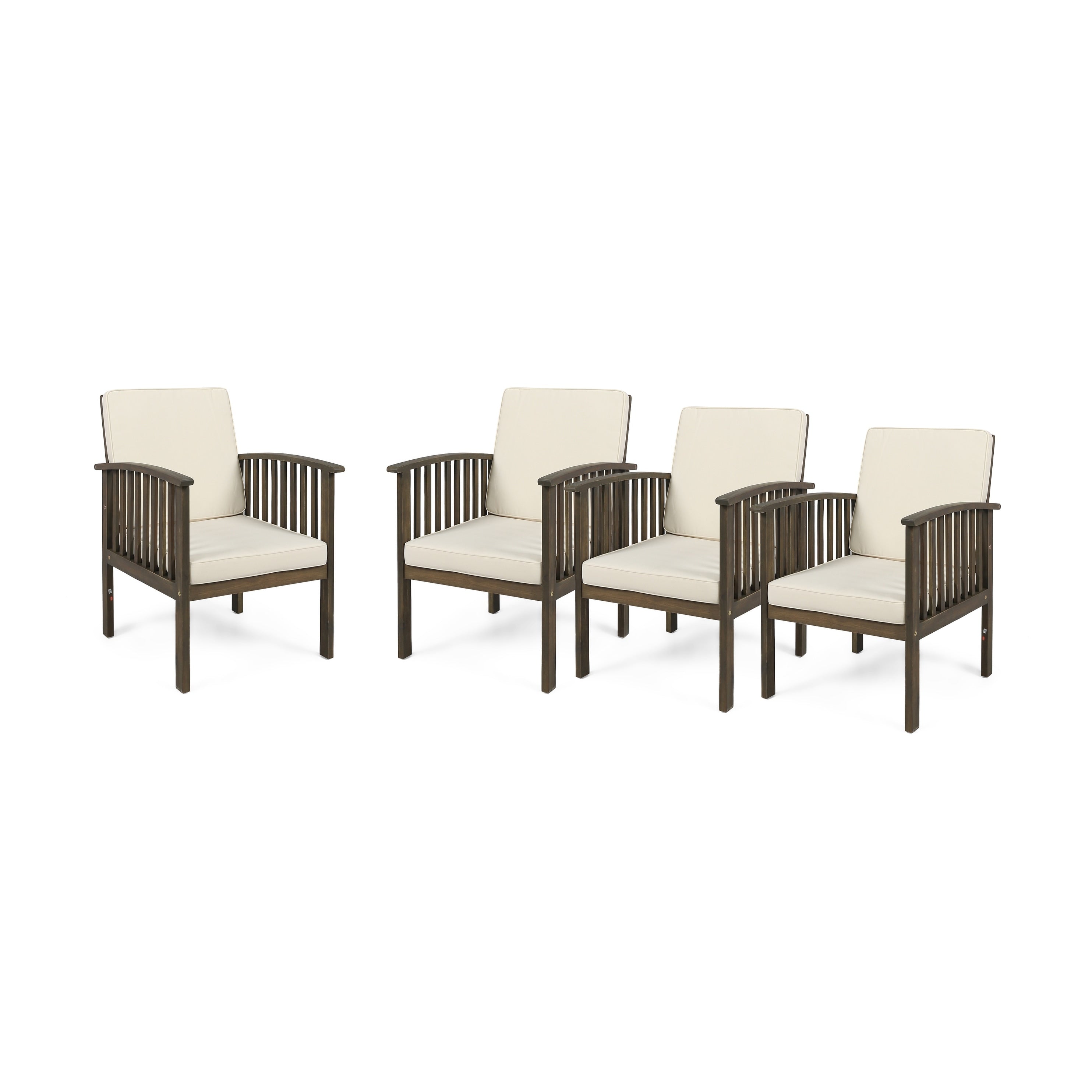 Casa Acacia Outdoor Acacia Wood Club Chairs Set Of 4 By Christopher Knight Home