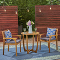 Casa Outdoor 2 Seater 28 Round Acacia Wood Bistro Set With Closed Legs By Christopher Knight Home