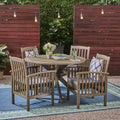 Casa Outdoor 4 Seater 47 Round Acacia Dining Set With X Legs By Christopher Knight Home