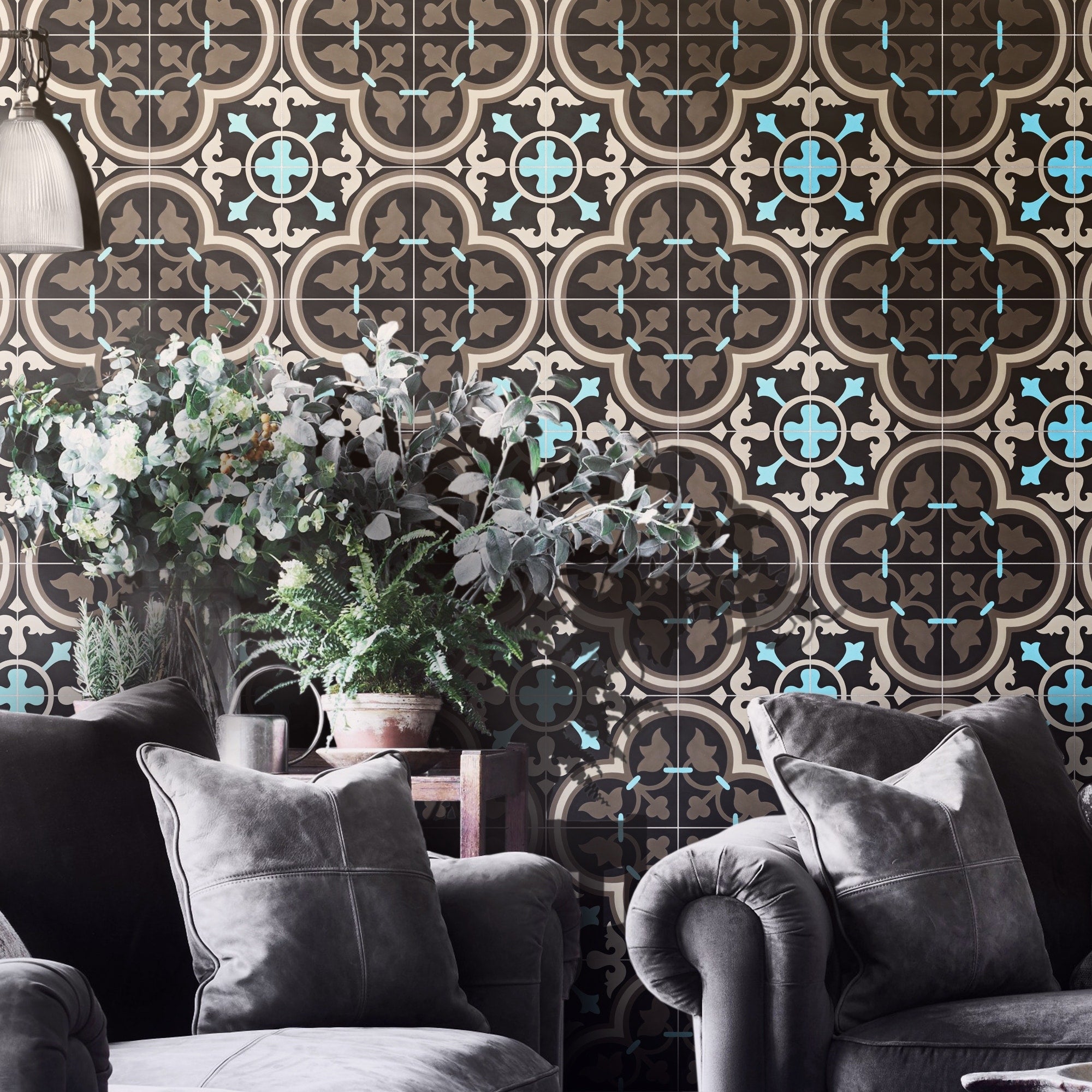 Casa In Brown Beige Blue Handmade 8X8 In Moroccan Tiles Pack 12