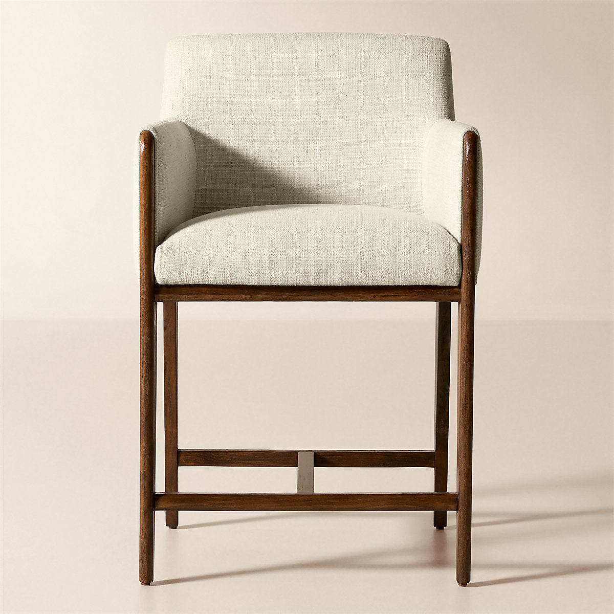Casa Viva Ivory White Twill Upholstered Dining Armchair