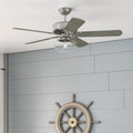 Casablanca 54 Inch Panama Brushed Cocoa Fan With 5 Distressed Walnut Dark Walnut Reversible Blades