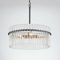 Casandra 4 Light Brushed Brass Pendant Crystal Chandelier