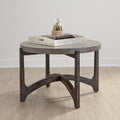 Cascade Wire Brush Rustic Brown Round Cocktail Table