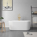 Vinnova Caserta White Acrylic 59 In. Freestanding Soaking Bathtub 59 Inches