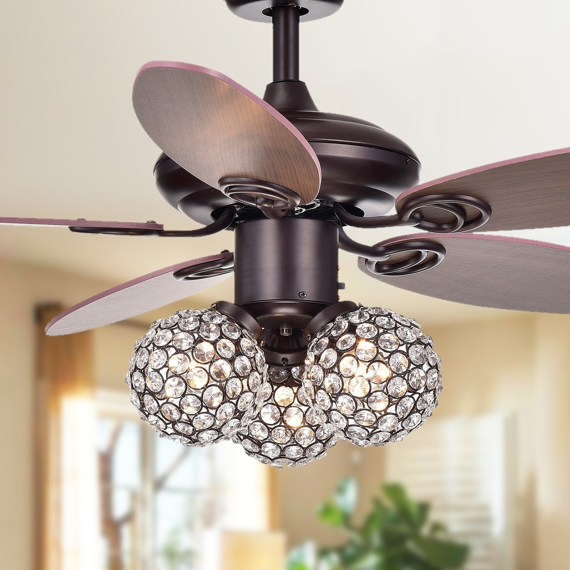 Casimer 5 Blade 3 Light Crystal Bronze 42 Ceiling Fan