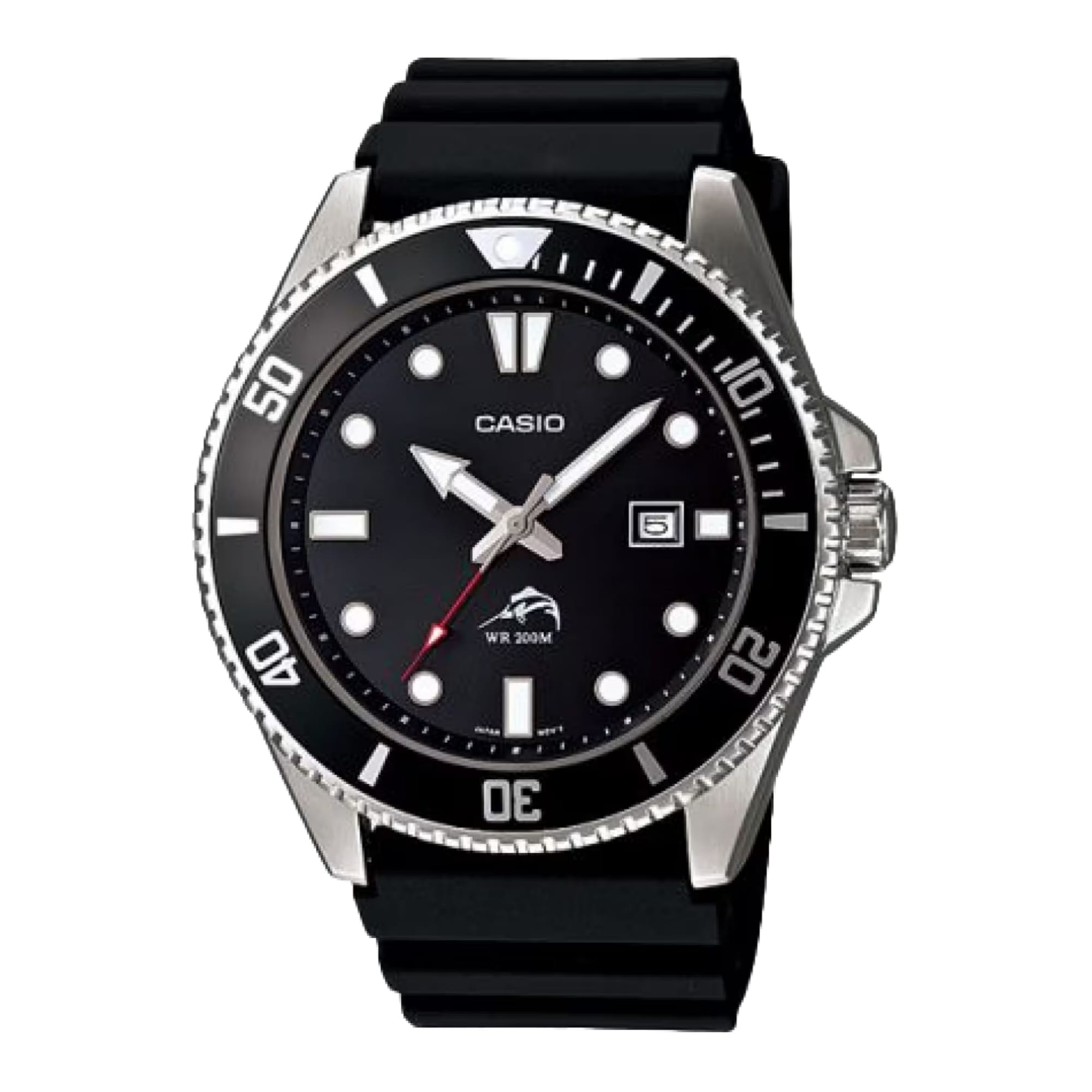 Casio Mens Analog Resin Watch Black
