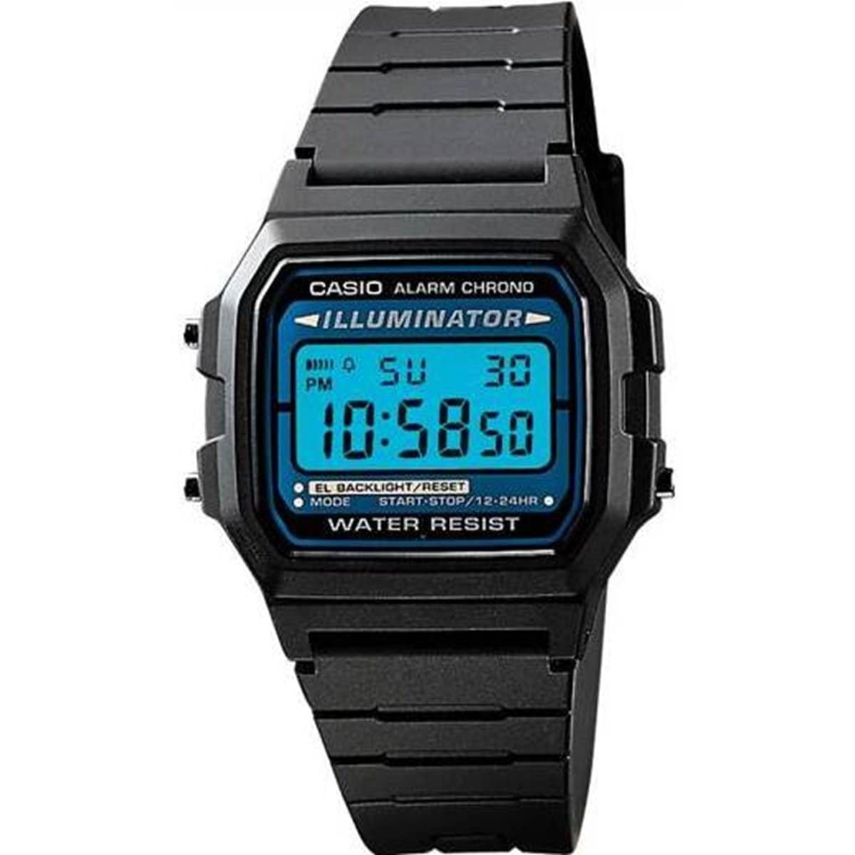 Casio Mens Black Resin Quartz Watch With Digital Dial