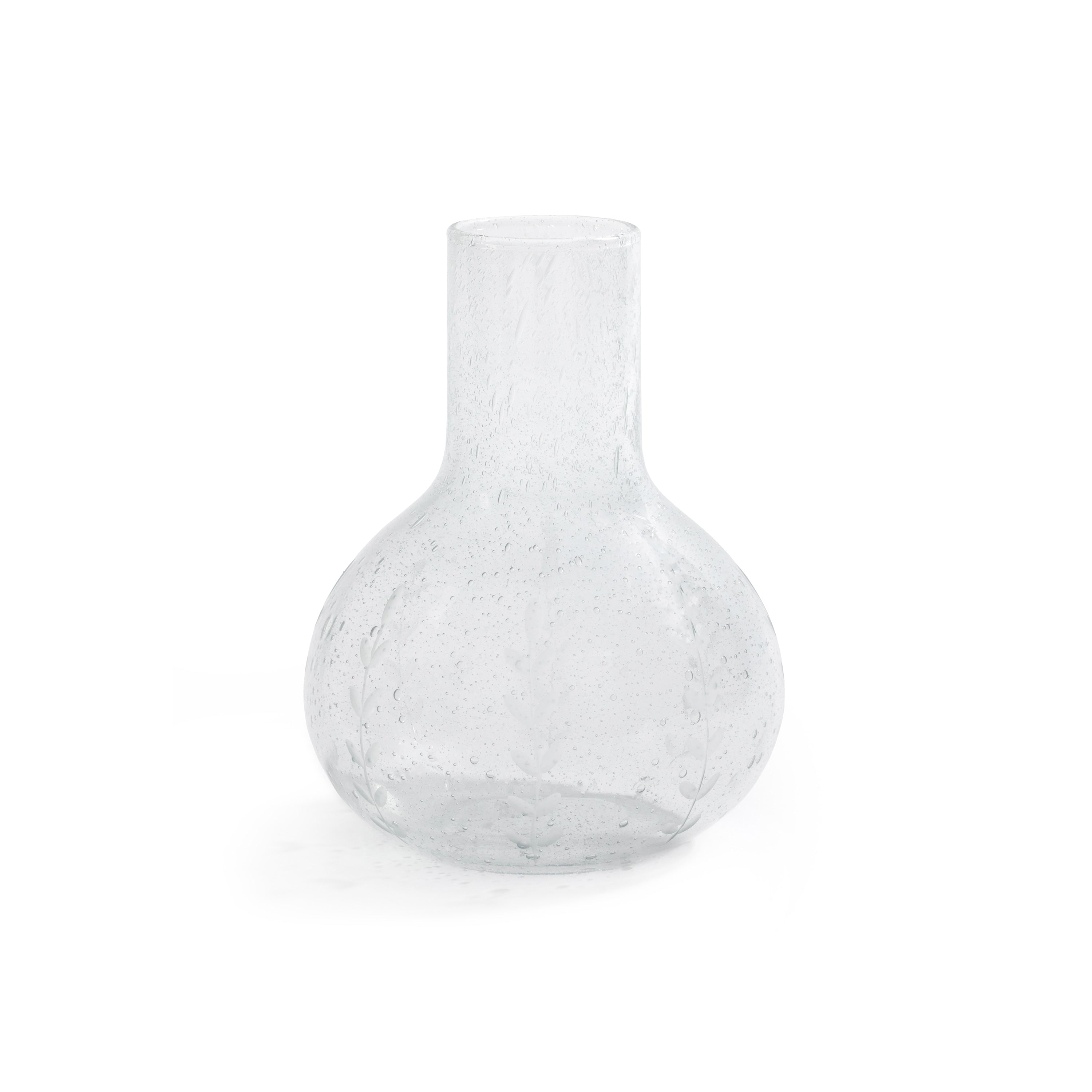 Caspian Etched Glass Carafe With Bubble Design