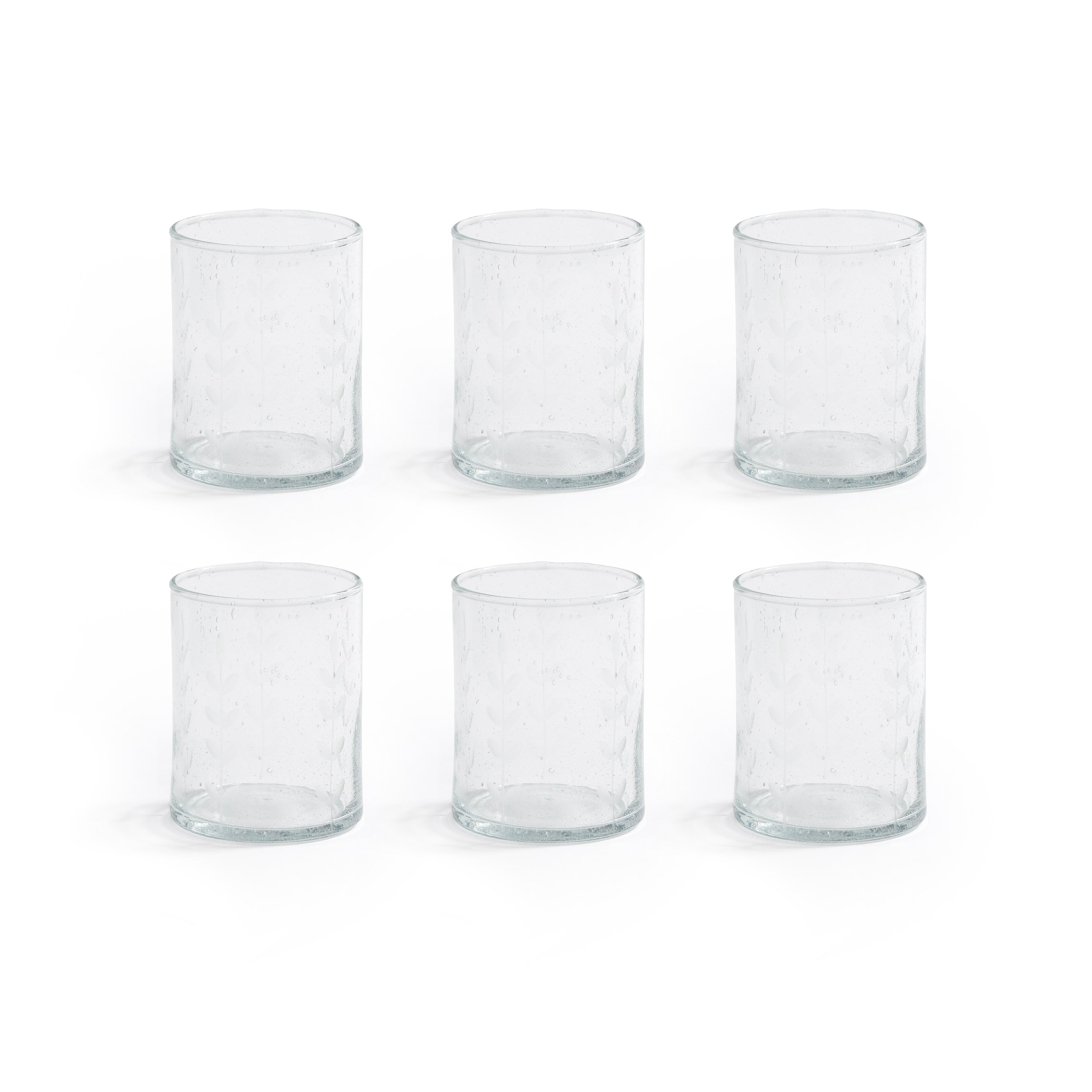 Caspian Etched Glass Tumblers Set Of 6