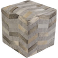 Cassadee 18 Inch Viscose Hair On Hide Square Pouf