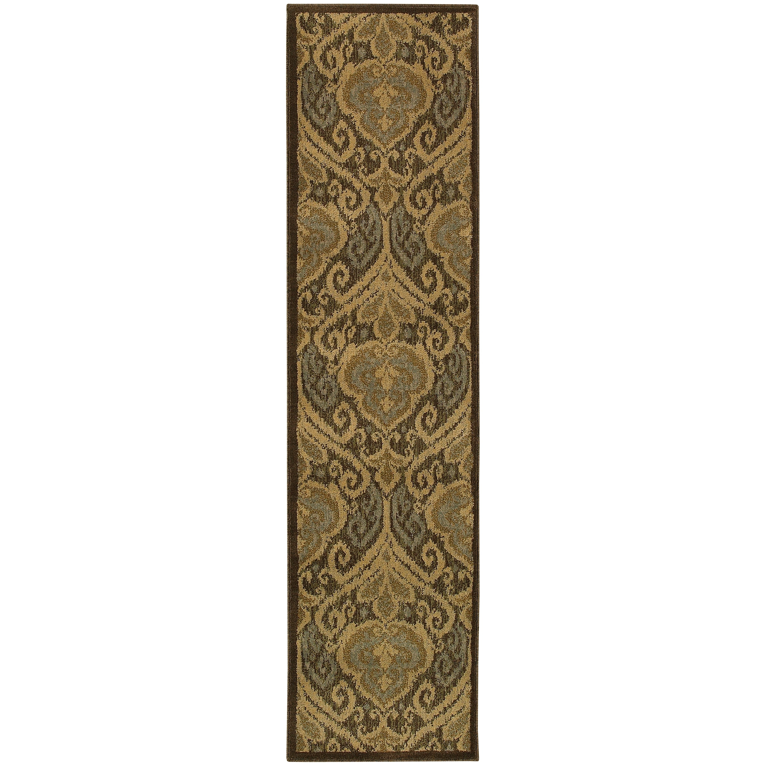 Floral Panel Green Ivory Rug 67 X 96 67 X 96