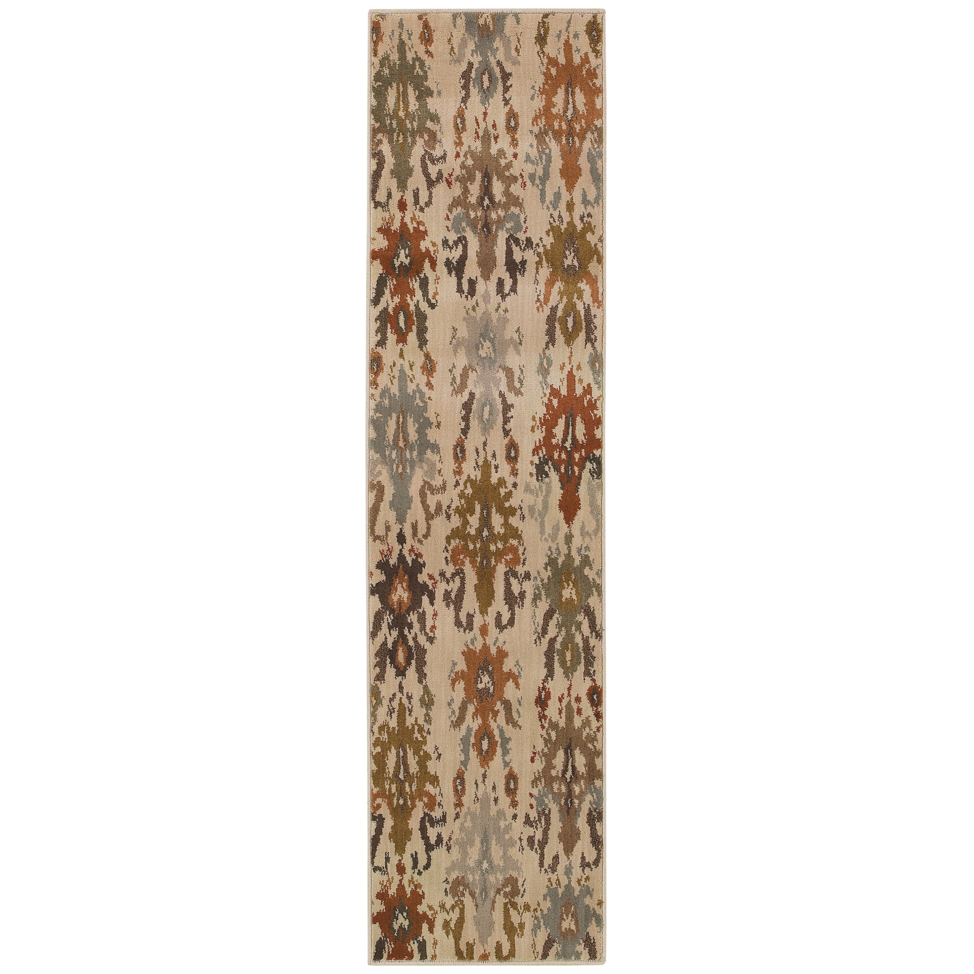 Tribal Ikat Ivory Multi Rug 710 X 1010 710 X 1010