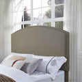 Crosley Furniture Cassie Shadow Grey Linen Curved Upholstered Full Queen Headboard