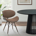 Armen Living Cassie Mid Century Dining Chair In Walnut Wood