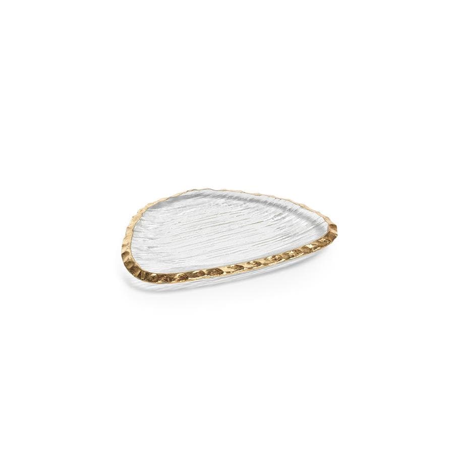 Cassiel Organic Shape Plates With Jagged Gold Rim Set Of 3