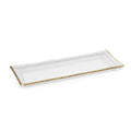 Cassiel Rectangular Trays With Jagged Gold Rim Set Of 2