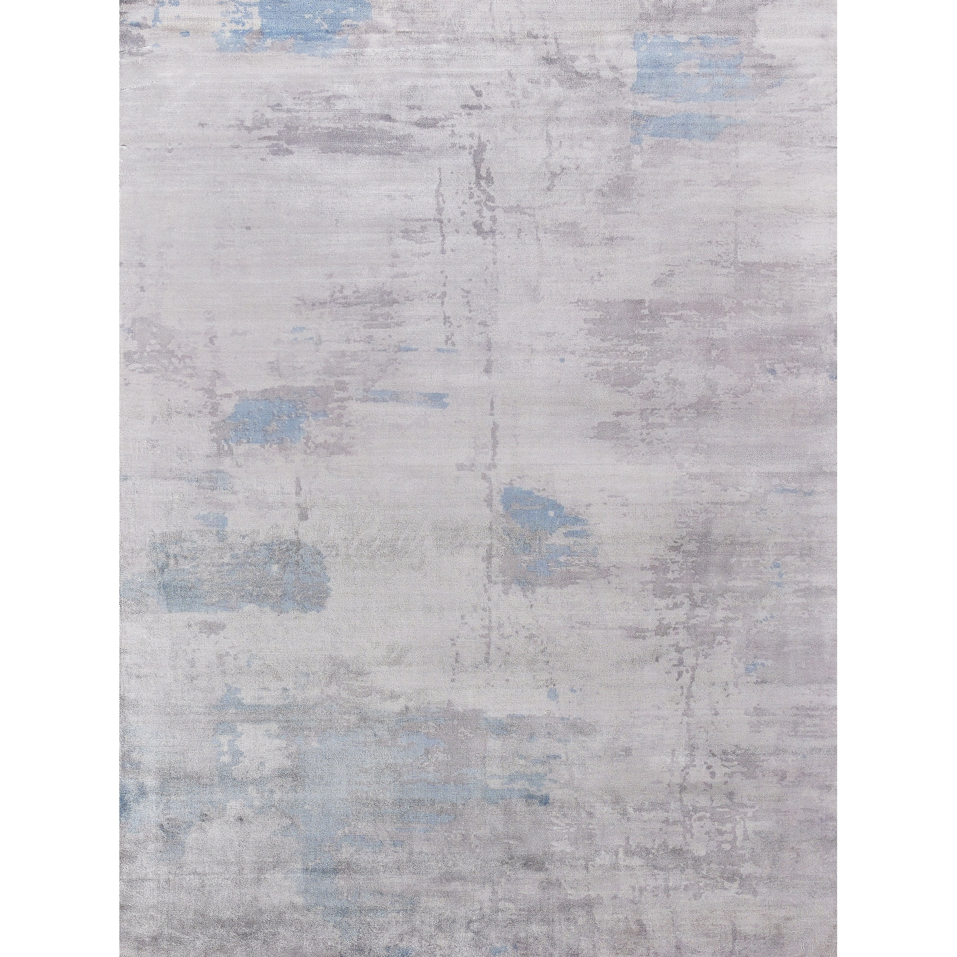 Cassina Handloomed Bamboo Silk Gray Blue Area Rug