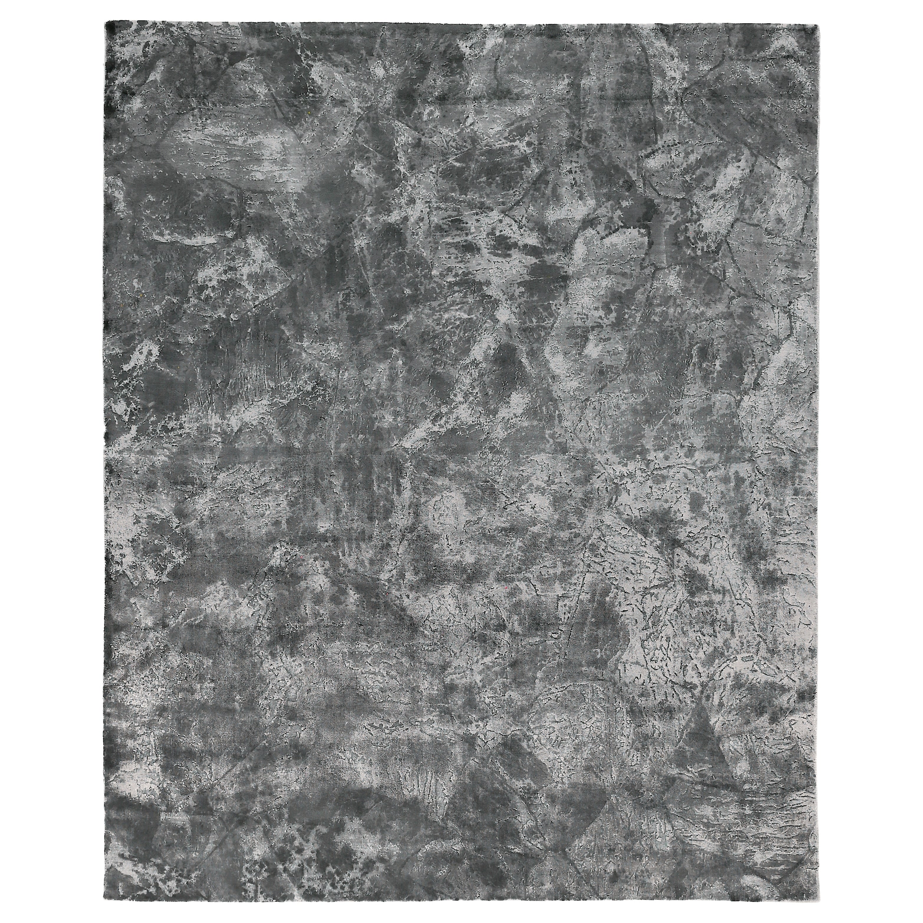 Cassina Handloomed Bamboo Silk Gray Dark Gray Area Rug 8 X 10