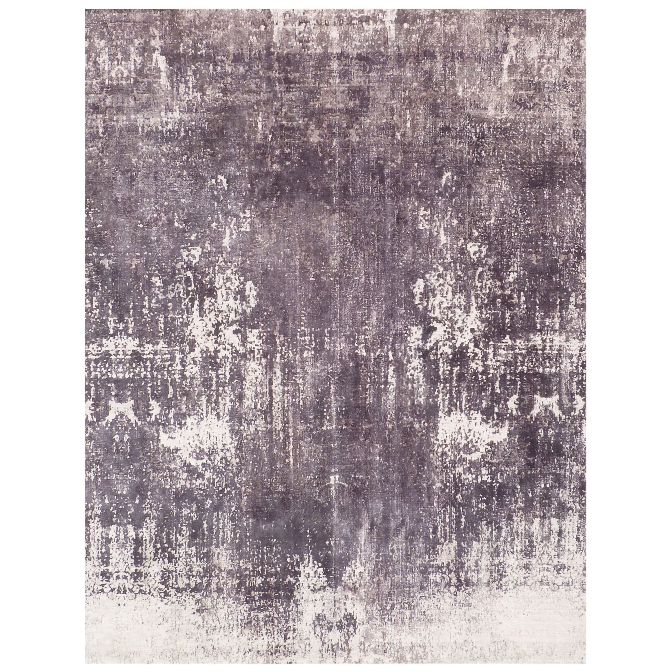 Cassina Handloomed Bamboo Silk Gray Ivory Area Rug 8 X 10