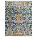 Cassina Handloomed Bamboo Silk Silver Gold Area Rug