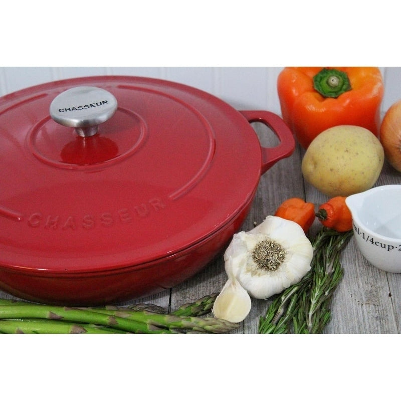Cast Iron Lidded Braiser 1.8 Quart Red