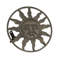 Cast Iron Sun Face Decorative Wall Mounted Hanging Garden Hose Holder Bronze 5.5 X 12 X 12 Inches
