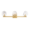 Castello 3 Light Bathroom Vanity Light In Warm Brass
