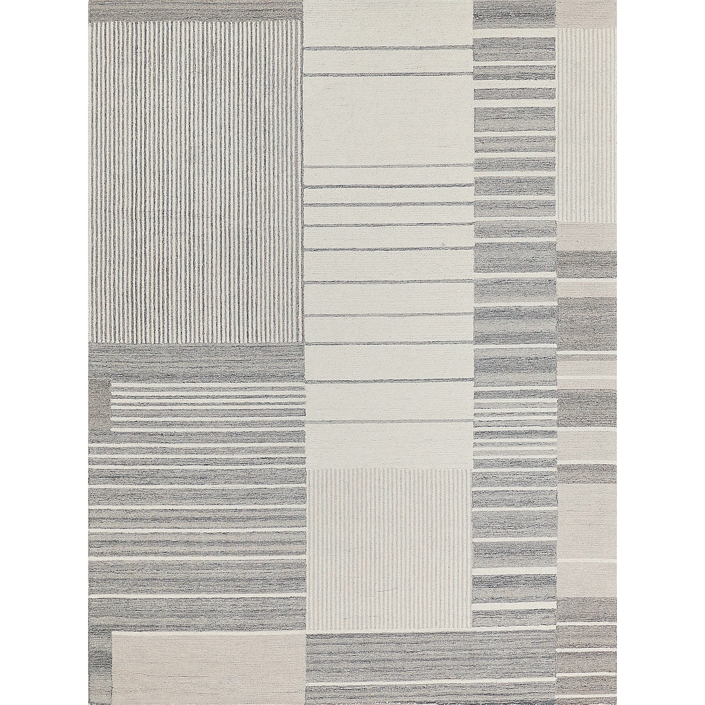 Castine Hand Tufted New Zealand Wool Silver Ivory Area Rug