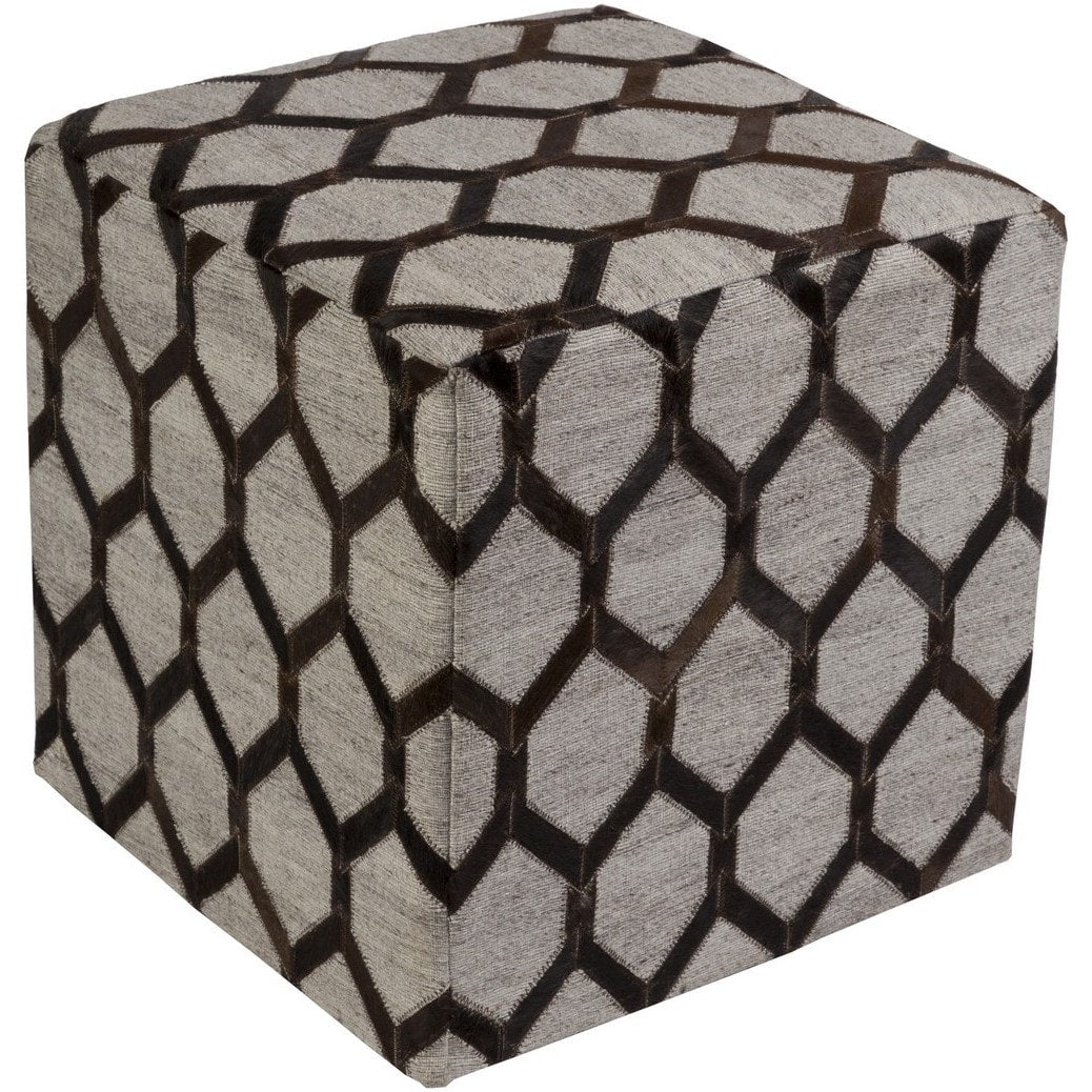 Castr 18 Inch Viscose Hair On Hide Square Pouf