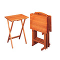 Casual 4 Piece Tray Table Set With Stand