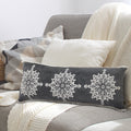 Casual Floral Mandala Medallion Lumbar Pillow With Tufted Border