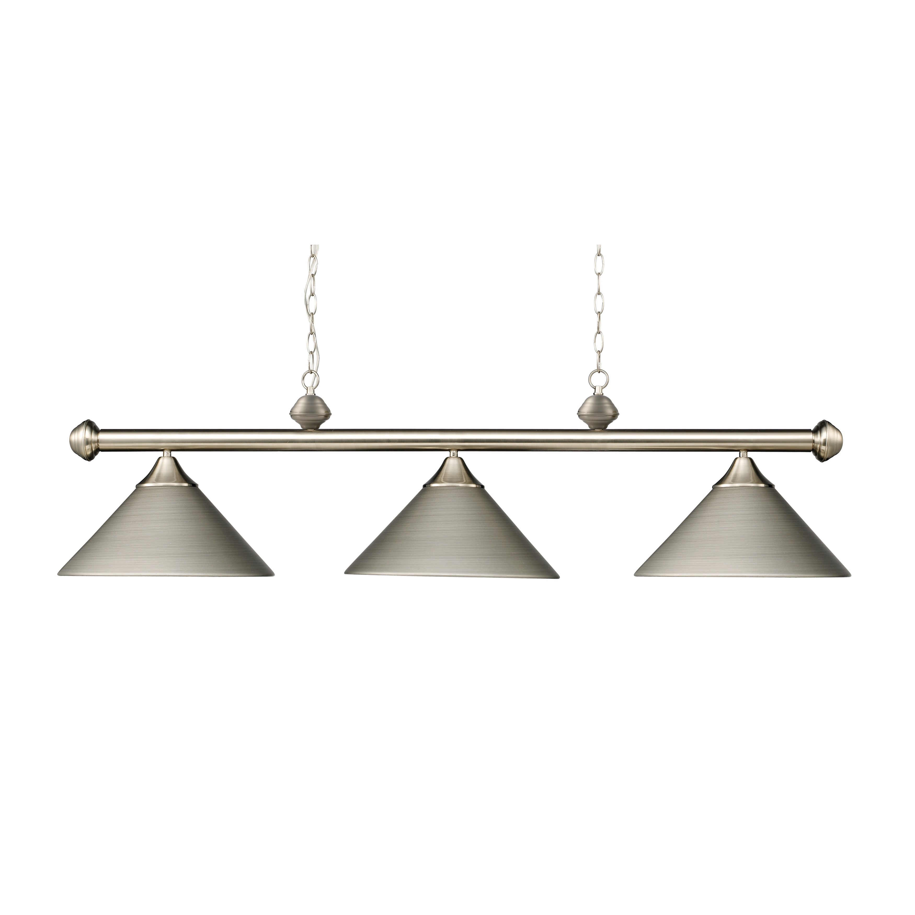 Casual Traditions 51 Inch Wide 3 Light Linear Chandelier In Satin Nickel 51In W X 14In D X 15In H