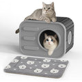Cat Bed House For Indoor Resin Weatherproof Blue