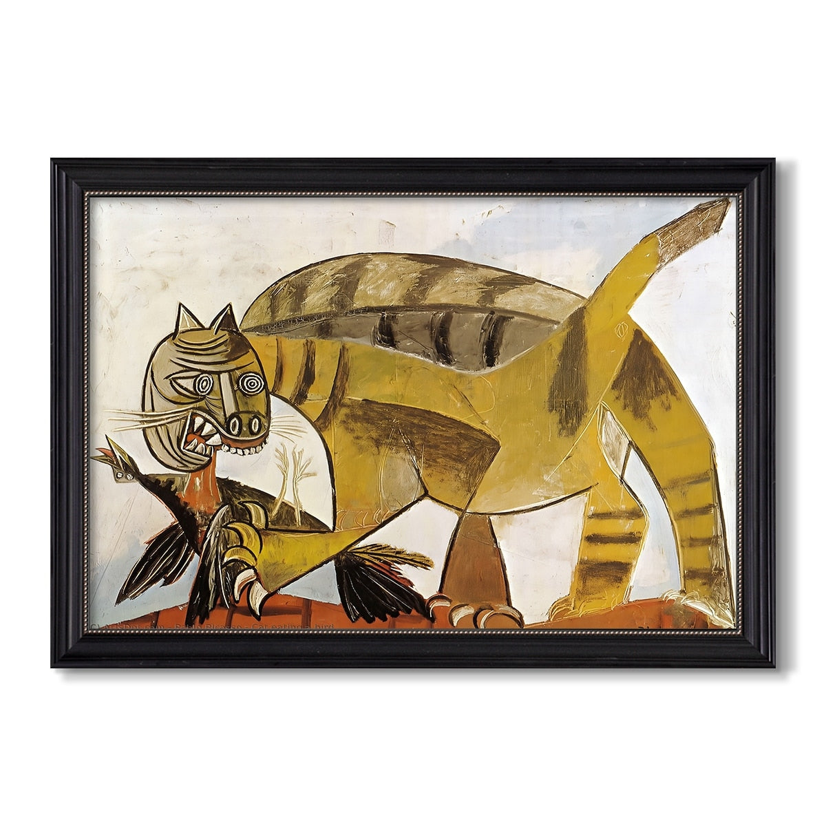 Cat Eating A Bird 1939 Pablo Picasso Custom Framed Canvas
