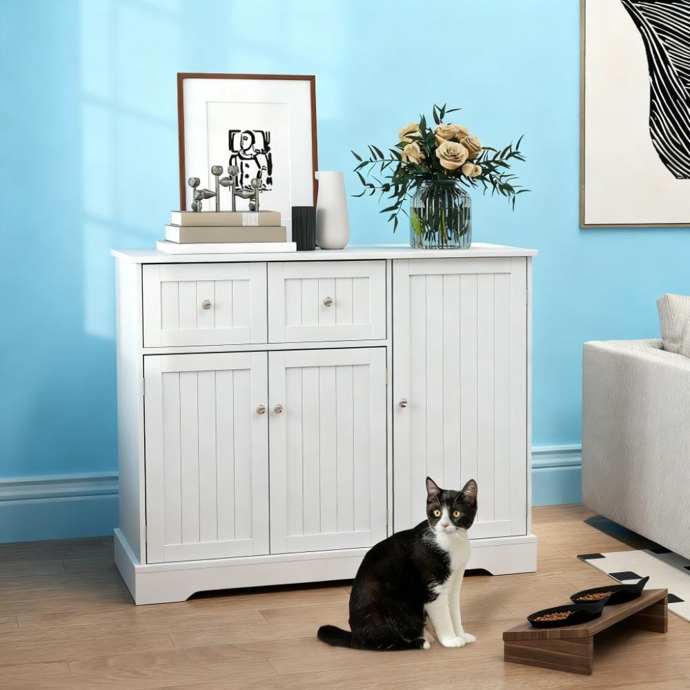 Cat Litter Box Enclosure With Drawers