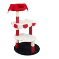 Cat Tree With Cozy Perch Scratching Posts Red White Design Multi Level Cat Furniture For Cats To Climb