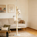Cat Tree 4 Tier Floor To Ceiling Cat Tree Soft And Plush While Featuring Double Cushions In Basket Bed Blue Yellow White