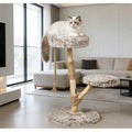 Cat Tree Cat Tree For Indoor Cats With Wooden Scratching Posts Soft And Plush While Featuring Double Cushions