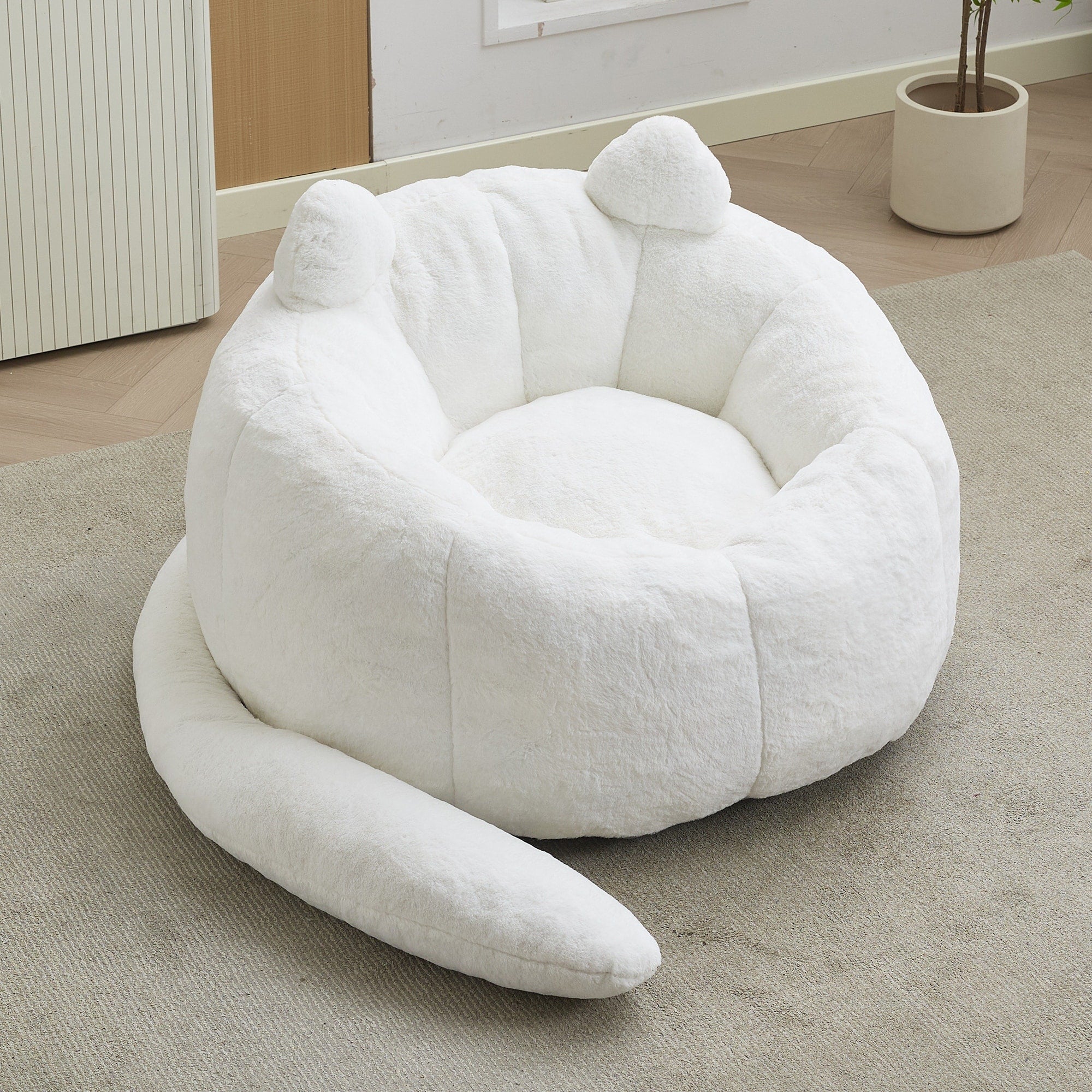 Cat Shaped Sofa With Long Tai Adult Bean Bag Sofa With Without Installation