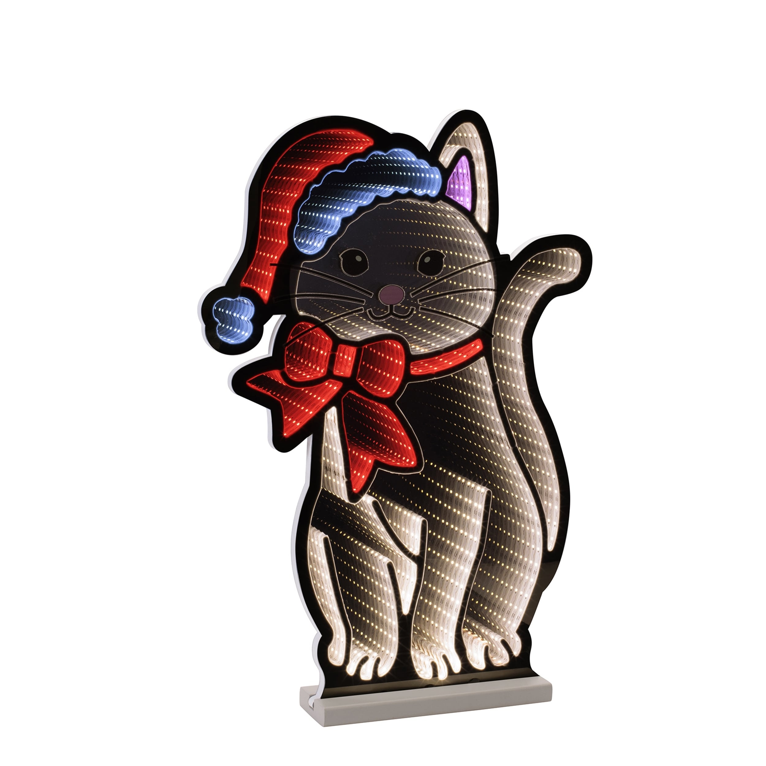 Cat With Santa Hat And Bow Ekkolight 23.5 H