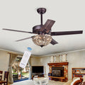 Catalina Bronze Finished 5 Blade 48 Inch Crystal Ceiling Fan Optional Remote