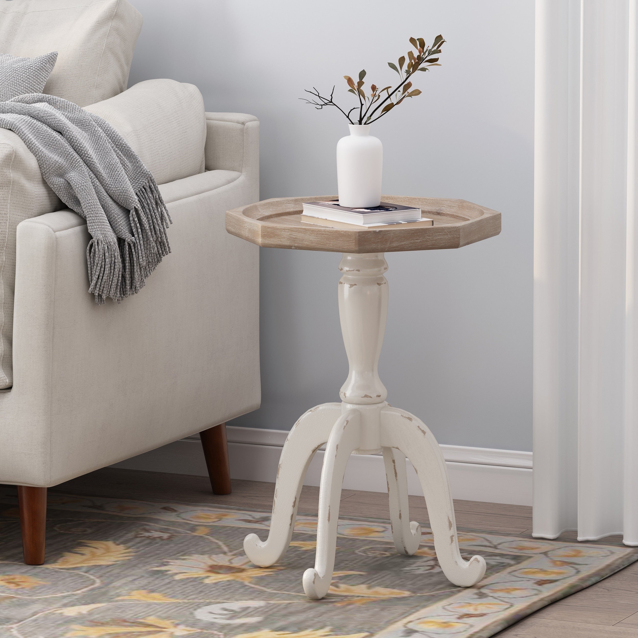 Catawissa French Country Accent Table With Octagonal Top By Christopher Knight Home