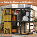 Catio Outdoor Cat Enclosure With Window Access Outdoor Insulated Cat House For Multiple Cats Cat Patio With Platforms