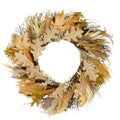 24 Autumn Harvest Cattail And Wheat Artificial Thanksgiving Wreath Unlit